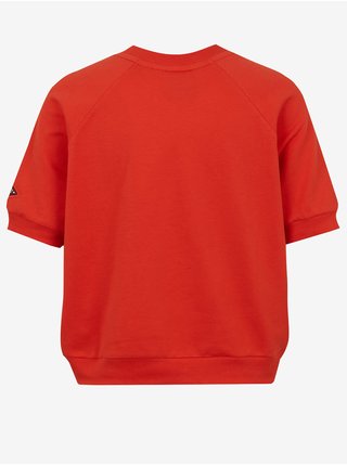 Červený dámsky crop top s potlačou Superdry Workwear Cropped Sweat Crew