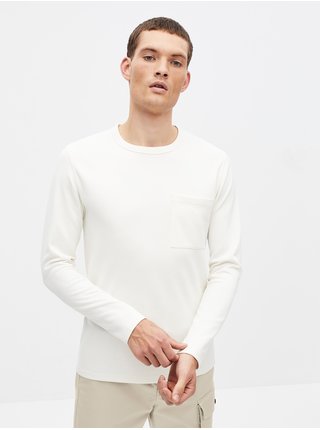Bílé pánské basic tričko s kapsou Celio Semerin 
