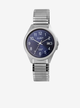 Pánské hodinky s kovovým páskem ve stříbrné barvě Just  
