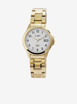 Pánské hodinky s nerezovým páskem ve zlaté barvě Just 