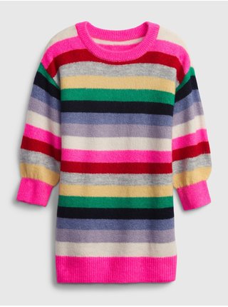 Šedé barevné pruhované holčičí šaty GAP