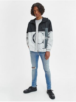 Světle modré pánské skinny fit džíny s vyšisovaným efektem Calvin Klein Jeans