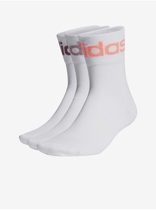 Sada troch párov ponožiek v bielej farbe adidas Originals