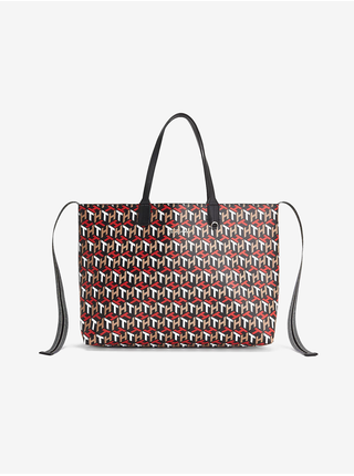 Červeno-černá dámská vzorovaná velká kabelka Tommy Hilfiger