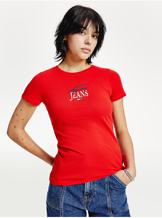 Červené dámské tričko s potiskem Tommy Jeans