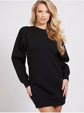 Černé dámské mikinové šaty s výšivkou Guess Front Logo