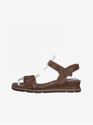 Hnědé kožené sandály Tamaris