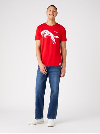 Červené pánské tričko s potiskem Wrangler