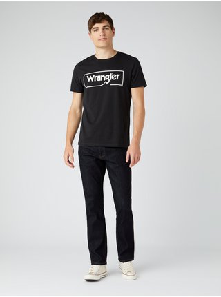 Čierne pánske tričko s nápisom Wrangler