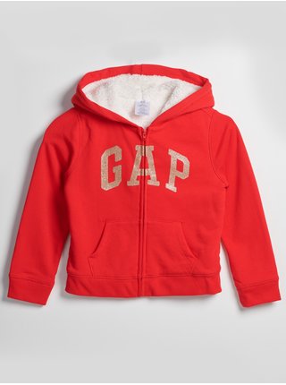 Červená holčičí mikina zateplená GAP logo