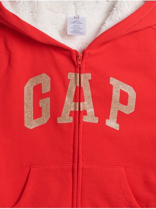 Červená holčičí mikina zateplená GAP logo