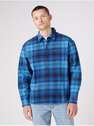 Modrá pánska vzorovaná košeľa Wrangler