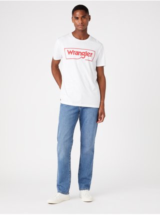 Bílé pánské tričko s potiskem  Wrangler