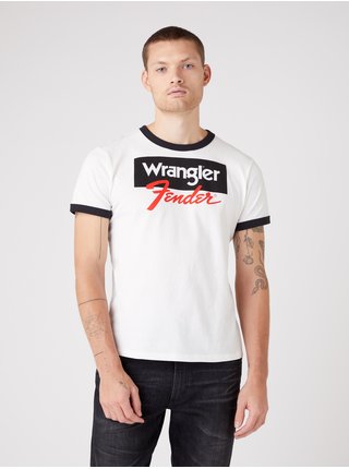Černo-bílé pánské tričko s potiskem  Wrangler