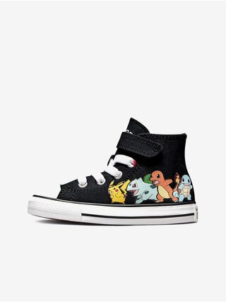 Černé dětské vzorované kotníkové tenisky Converse X POKEMON 