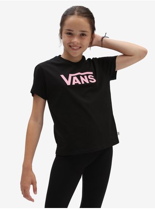 Čierne dievčenské tričko s potlačou VANS