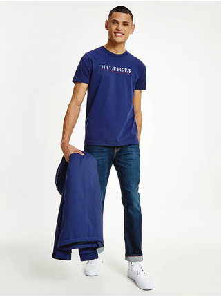 Tmavě modré pánské tričko s nápisem Tommy Hilfiger