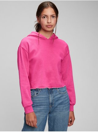 Růžová holčičí mikina GAP Teen s kapucí