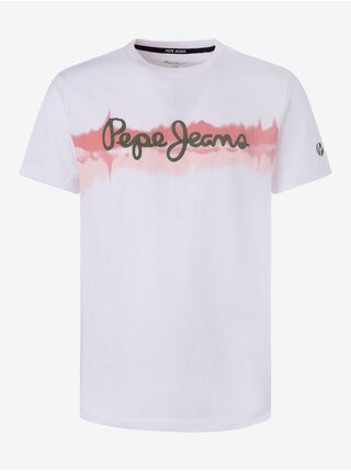 Bílé pánské tričko Pepe Jeans Akeem