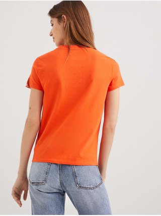 Oranžové dámske tričko Desigual Mickey Boom