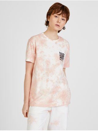 Bílo-růžové dámské vzorované tričko VANS 