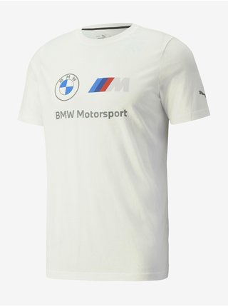 Krémové pánské vzorované tričko Puma BMW Motorsport