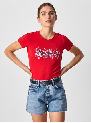 Červené dámské tričko Pepe Jeans Bego
