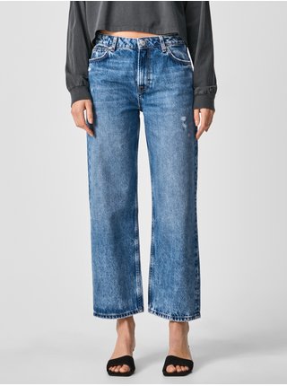 Modré dámské zkrácené široké džíny Pepe Jeans Ani