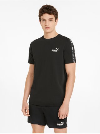 Čierne pánske vzorované tričko Puma Tape Tee