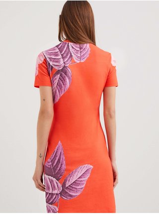 Oranžové dámske kvetované šaty Desigual Luz