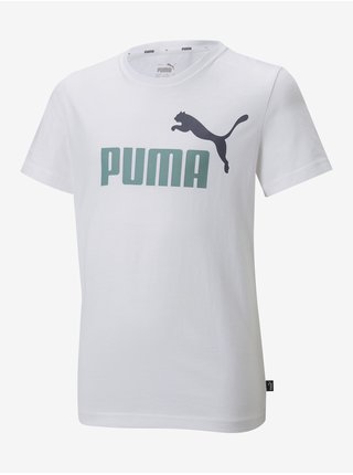 Biele chlapčenské tričko s potlačou Puma