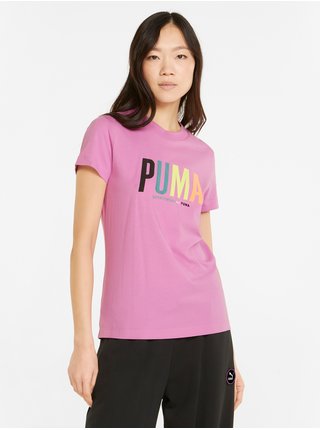 Ružové dámske tričko s potlačou Puma