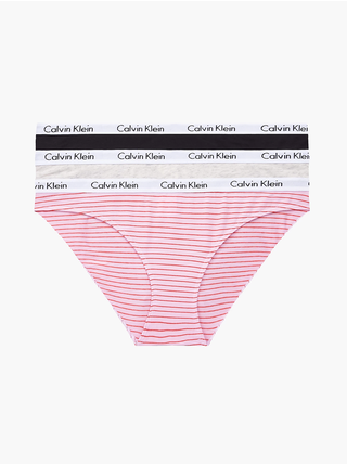 Sada troch nohavičiek v čiernej, ružovej a krémovej farbe Calvin Klein Underwear