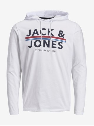 Bílé tričko s kapucí Jack & Jones Ron