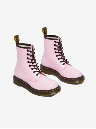 Růžové dámské kožené kotníkové boty Dr. Martens 1460 W