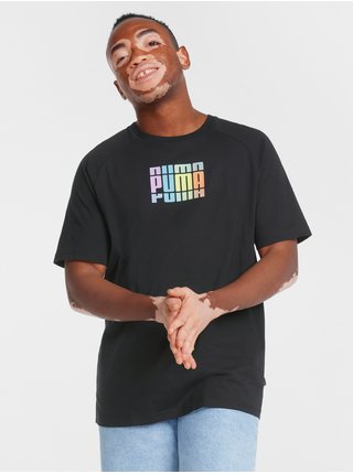 Černé pánské tričko s potiskem Puma Multicolor Graphic