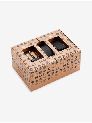 Černý pánský kožený pásek v dárkové krabičce Celio