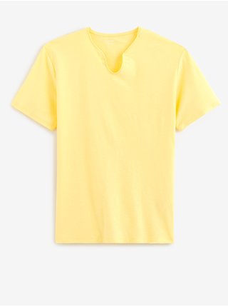 Žluté pánské tričko Celio Ateterus 
