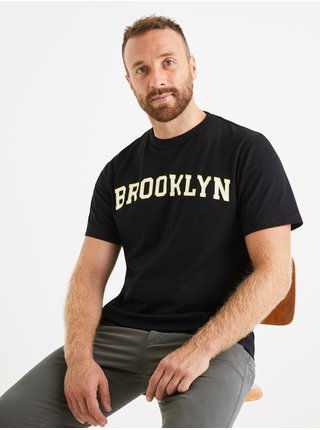 Černé pánské tričko Celio Vevilla Brooklyn 