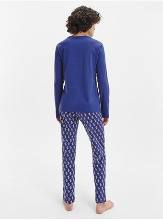 Modré dámské vzorované pyžamo Calvin Klein Underwear