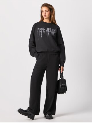 Černá dámská mikina s ozdobnými detaily Pepe Jeans Debbie