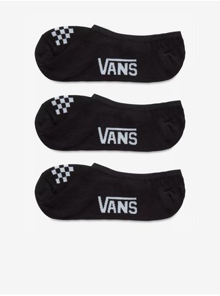 Sada tří párů černých dámských vzorovaných kotníkových ponožek VANS Classic Canoodle