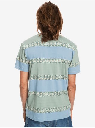 Zeleno-modré pánské vzorované tričko Quiksilver Mix Tape