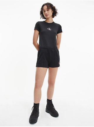 Čierne dámske tričko s potlačou Calvin Klein