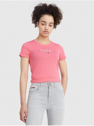 Ružové dámske tričko s potlačou Tommy Jeans