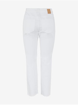 Bílé straight fit džíny Pieces Luna