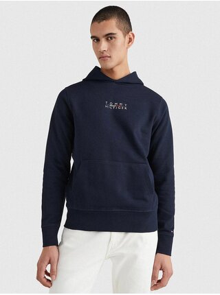 Tmavě modrá pánská mikina s kapucí Tommy Hilfiger