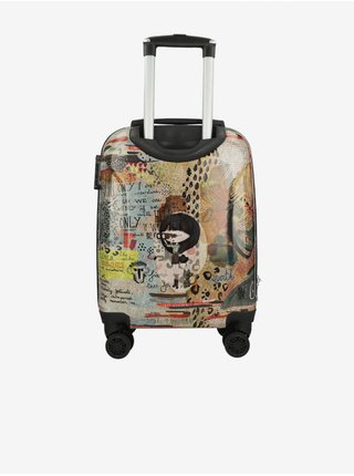 Hnědý vzorovaný kufr na kolečkách Anekke Jungle 