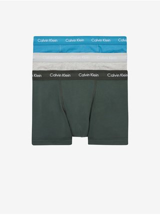 Sada tří pánských boxerek v zelené, šedé a modré barvě Calvin Klein Underwear