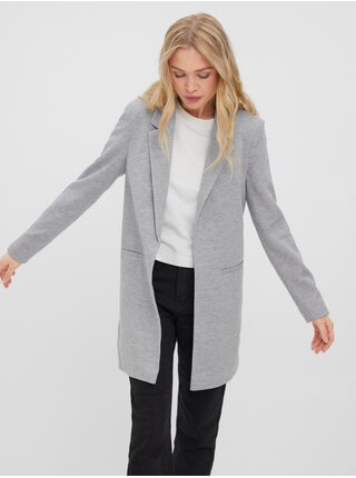 Světle šedé prodloužené sako VERO MODA Verina